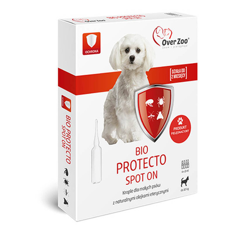 Over Zoo Bio Protecto Spot On for Small Dogs—Drops Made with Natural Essential Oils, 4 x 1 ml