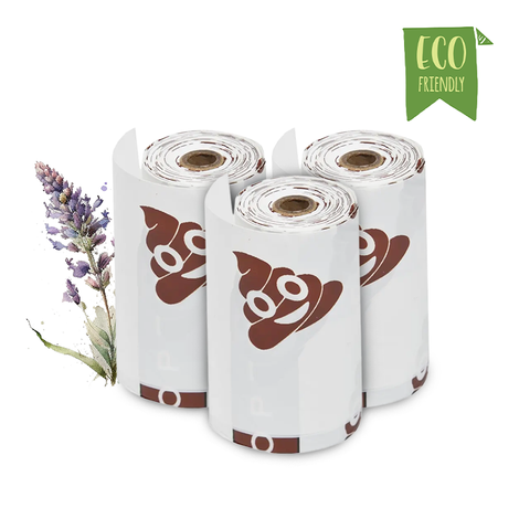 GREENLINE Biodegradable Dog Waste Bags - Lavender Scent, 23 x 33 cm (3 x 10 pcs).)