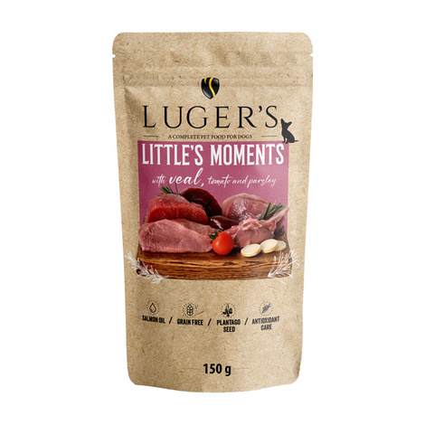 Luger's Little's Moments Wet Dog Food for Small Breeds with Veal, Tomato, and Parsley, 150 g