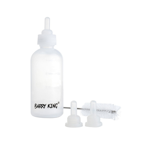 Barry King Feeding Bottle for Puppies and Kittens, 3 Nipples + Brush, 60 ml
