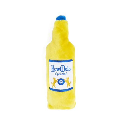 Zippy Paws Dog Toy: HowlDelo Squeaky Plush Bottle