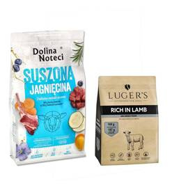 Dolina Noteci Premium Lamb Dry Dog Food, 9 kg + Luger’s Dry Dog Food Rich in Lamb, 1 kg