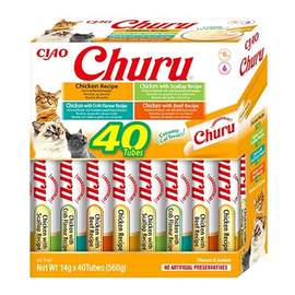 Inaba Cat Churu Chicken Cat Treats with Chicken, 40 x 14 g Pack