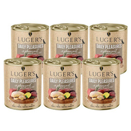 Luger's Daily Pleasures Wet Dog Food with Pheasant, Spinach, and Potatoes, 6 x 800 g Set