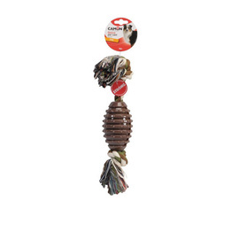 Camon Dog Toy: Oval Ball with Rope, 40 cm