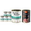 Dolina Noteci Premium Wet Dog Food, Rich in Guinea Fowl and Apple, 6 x 800 g Set + Free Piper Animals Wet Dog Food with Duck and Pear, 400 g