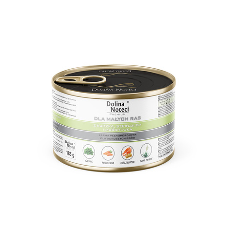 Dolina Noteci Premium Wet Dog Food for Small Breeds with Duck, Spinach, and Carrots, 185 g