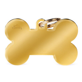 Large Gold Bone XL Engraved ID Tag for Dogs and Cats
