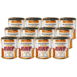 Super Rafi Pure Line Wet Dog Food - Duck with Sweet Potatoes, 12 x 800 g Set