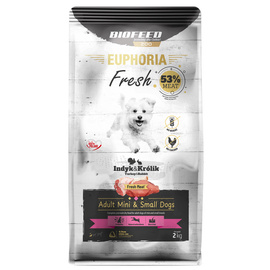 Biofeed Euphoria Fresh Dry Dog Food with Turkey and Rabbit for Mini and Small Breeds, 2 kg