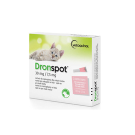 Vetoquinol Dronspot Drops for Worms and Parasites for Small Cats (0.5 kg – 2.5 kg), 2-pack