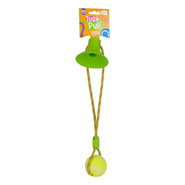 Cooper & Pals Tugo Pull Green Dog Toy: Tennis Ball on a Rope