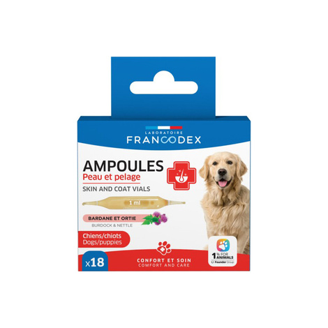 Francodex Ampoules for Healthy Skin for Dogs and Puppies, 18-pack