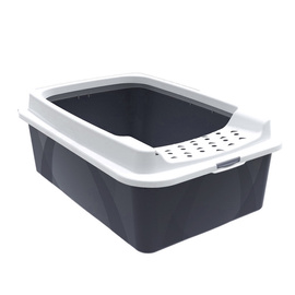 Rotho Bonnie Cat Litter Box, Black, 30 L