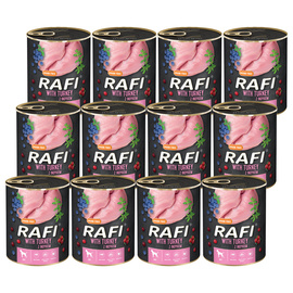 Rafi Wet Dog Food with Turkey, 12-Pack (800 g each)