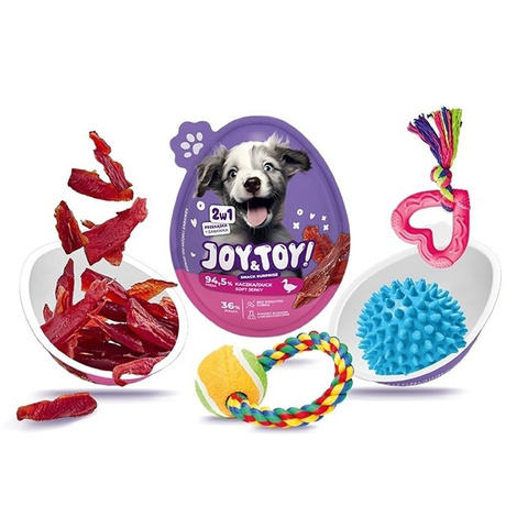 Joy&Toy 2-in-1 Surprise Egg for Dogs: Duck-Flavored Treat + Toy