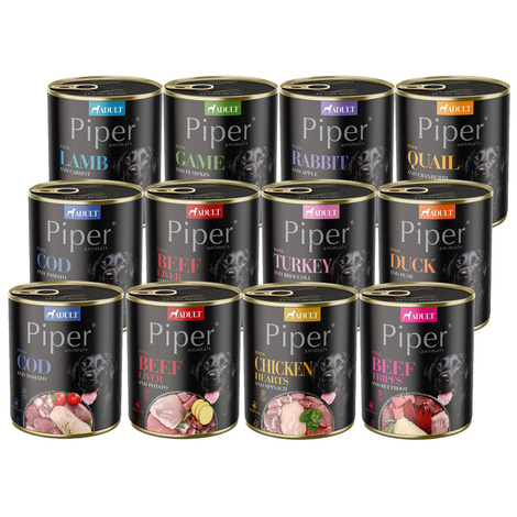 Piper Animals Mixed Flavors Wet Dog Food No. 4, 12-pack (800 g each)