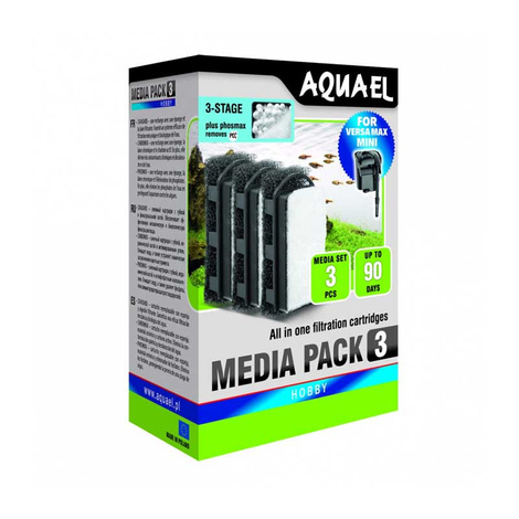 Aquael FZN Mini Phosmax Sponge Filter Cartridges, 3-Pack