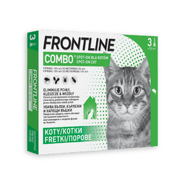 Frontline Combo Spot-on Spot-on Solution for Cats Against Fleas and Ticks, 3 pipettes, 0.5 ml each