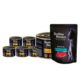 Dolina Noteci Premium Wet Cat Food with Chicken Breast Fillet, 12-pack (185 g each) + a free 85 g serving of tuna