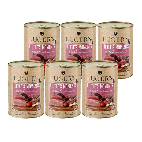 Luger's Little's Moments Wet Dog Food for Small Breeds with Veal, Tomato, and Parsley, 6-pack (400 g each)