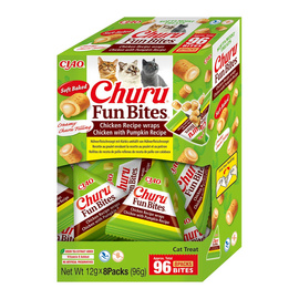 Inaba Cat Churu Fun Bites Cat Treats with Chicken and Pumpkin, 8 x 12 g