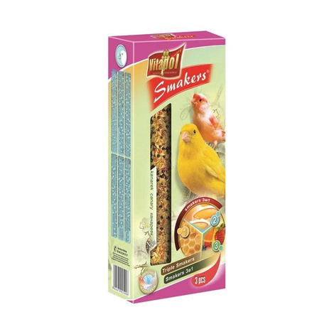 Vitapol Smakers Mix 3-in-1 Bird Food: Egg, Honey, and Fruit Flavors for Canaries