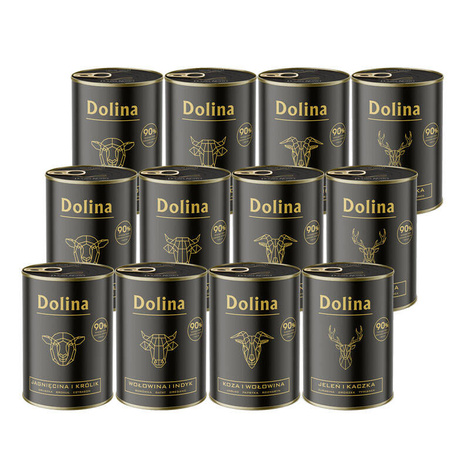 Dolina Wet Dog Food, Assorted Flavors, 12 x 400 g