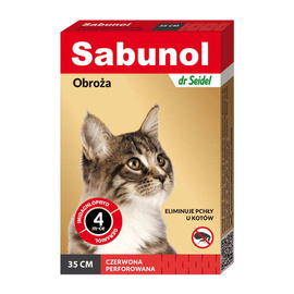 Sabunol Flea Collar for Cats, Red, 35 cm