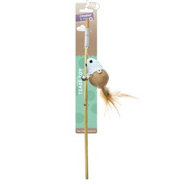 Cooper &amp; Pals Cat Toy: Fishing Rod with a Mouse and Feathers on a Stick, 50 cm