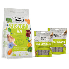 Dolina Noteci Premium Dry Dog Food with Goose, 9 kg + 2 free Smart Chews Brain &amp; Focus Care treats to support memory and concentration