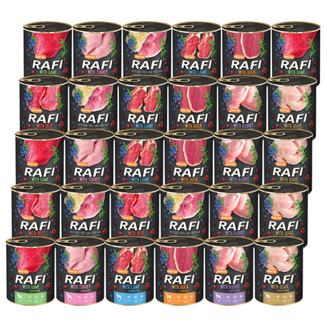 Rafi Wet Dog Food, Mixed Flavors, 30 x 800 g