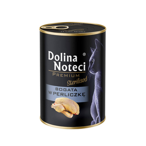 Dolina Noteci Premium Wet Cat Food Rich in Guinea Fowl for Spayed Cats, 400 g