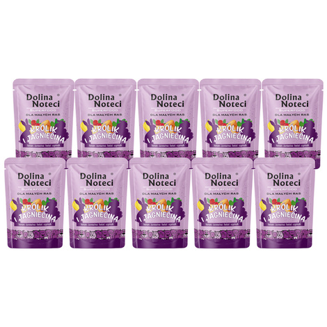 Dolina Noteci Superfood Wet Dog Food for Small Breeds: Rabbit and Lamb, 10 x 100 g Pack