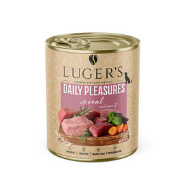 Luger's Daily Pleasures Wet Dog Food with Veal and Carrots, 800 g