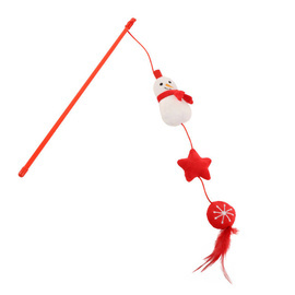 Buba Christmas Cat Toy: Fishing Rod with a Snowman