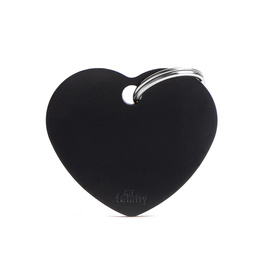MyFamily Basic Address Tag - Large Black Heart