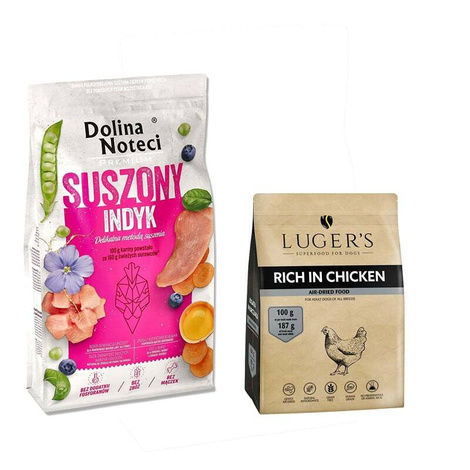 Dolina Noteci Premium Dry Dog Food (Turkey), 9 kg + Luger’s Dry Dog Food (Chicken-Rich), 1 kg