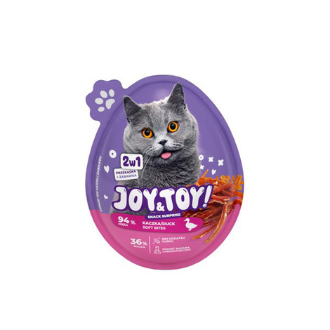 Joy&Toy 2-in-1 Surprise Egg for Cats: Duck-Flavored Treat + Toy