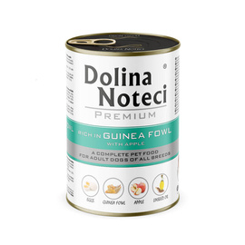 Dolina Noteci Premium Wet Dog Food, Rich in Guinea Fowl and Apple, 400 g Can