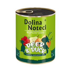 Dolina Noteci Superfood Wet Dog Food with Venison and Duck, 800 g Can