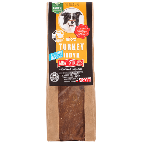 Milord Dog Treats: Turkey Strips, 80 g
