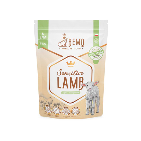 Bemo Sensitive – hypoallergenic, single-protein, grain-free dog food with lamb for small and medium breeds (S/M), 1 kg
