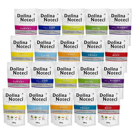 Dolina Noteci Premium Wet Dog Food, Mixed Flavors Assortment, 20 x 500 g