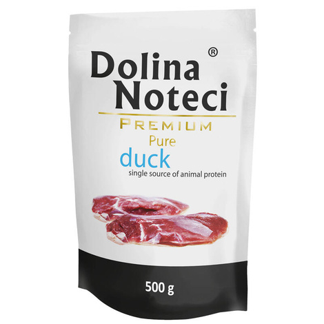 Dolina Noteci Premium Pure Wet Dog Food for Dogs with Allergies, Rich in Duck, 500 g pouch