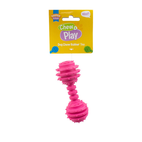 Cooper & Pals Dog Toy: Pink Treat Dumbbell, 12.5 cm