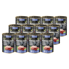 Super Rafi Cat Wet Cat Food with Quail and Rabbit Liver, 12 x 400 g Set