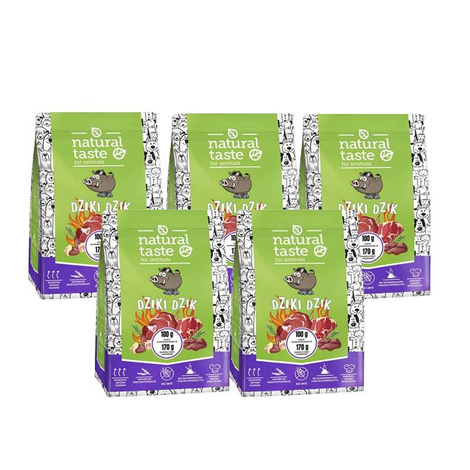 Natural Taste Wild Boar Dry Dog Food, 5 x 1 kg Set