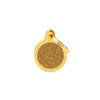 Engraved ID Tag for Dogs and Cats: Small Gold Glitter Circle 