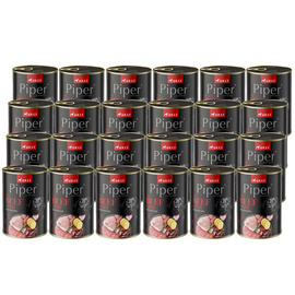 Piper Animals Wet Dog Food with Beef Liver and Potatoes, 24 x 400 g Set